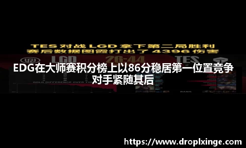 EDG在大师赛积分榜上以86分稳居第一位置竞争对手紧随其后
